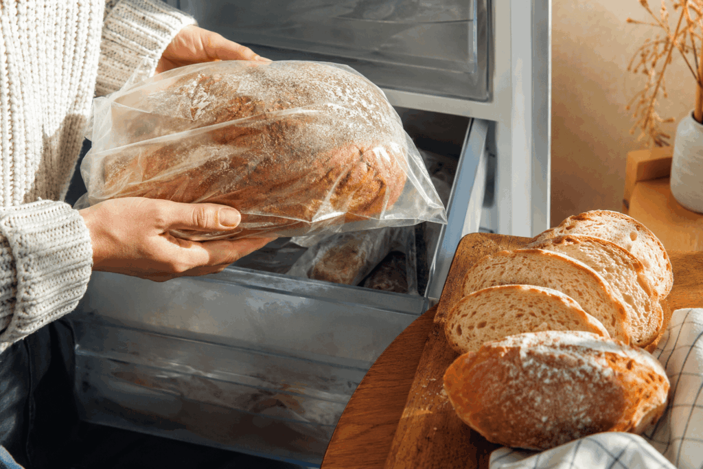 Хлеб после заморозки на кухне